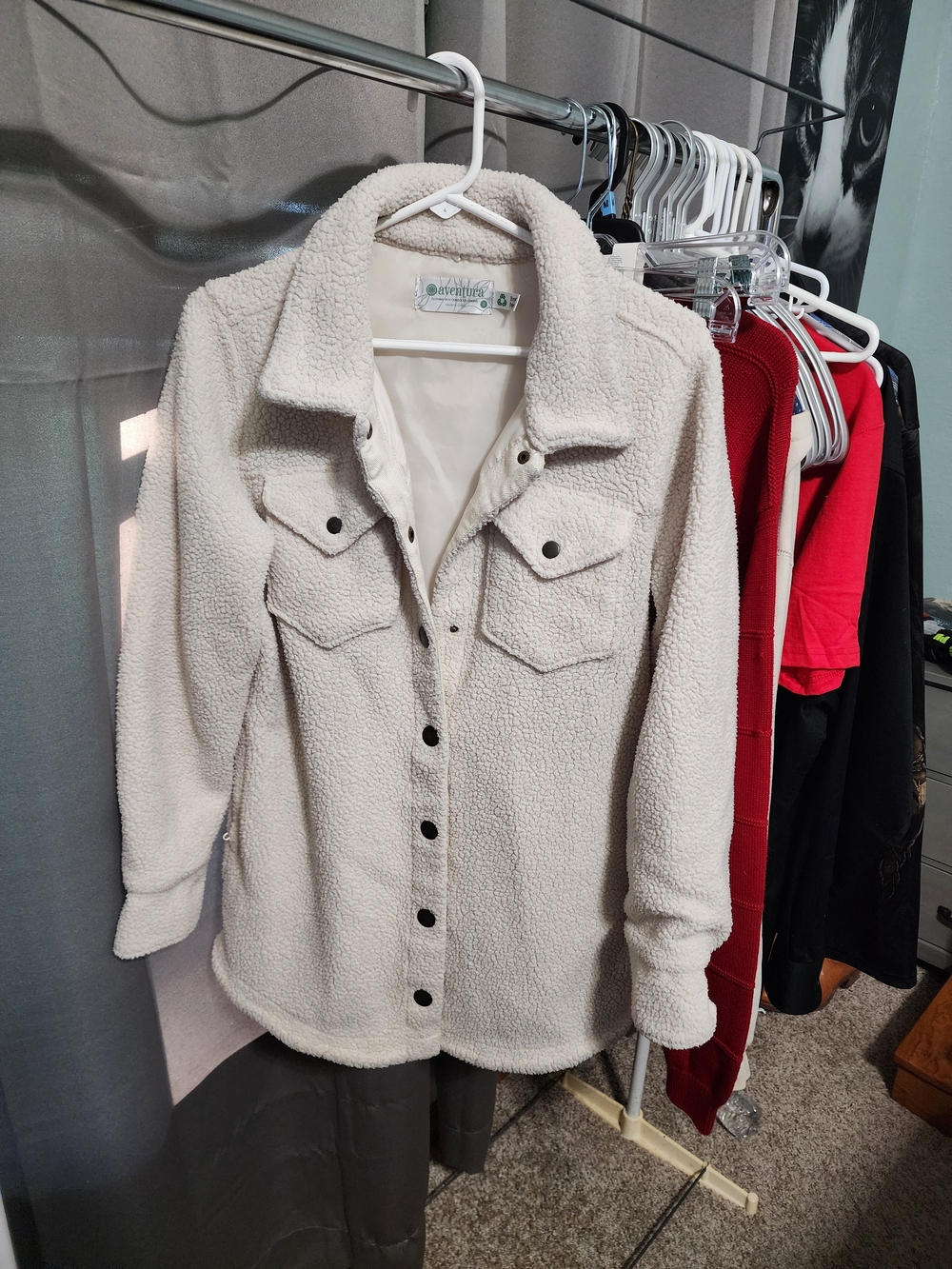 Aventura Cream Teddy Sherpa Button-Front Jacket